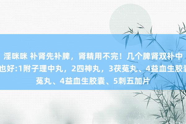 淫咪咪 补肾先补脾，肾精用不完！几个脾肾双补中成药，脾好肾也好:1附子理中丸，2四神丸，3茯菟丸、4益血生胶囊、5刺五加片